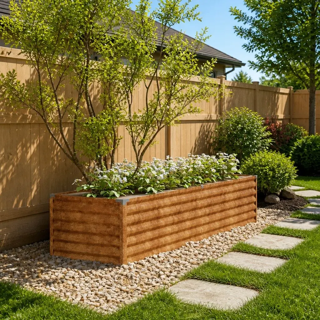 Garden Raised Bed Planter Outdoor 194x50x36 cm Corten Steel