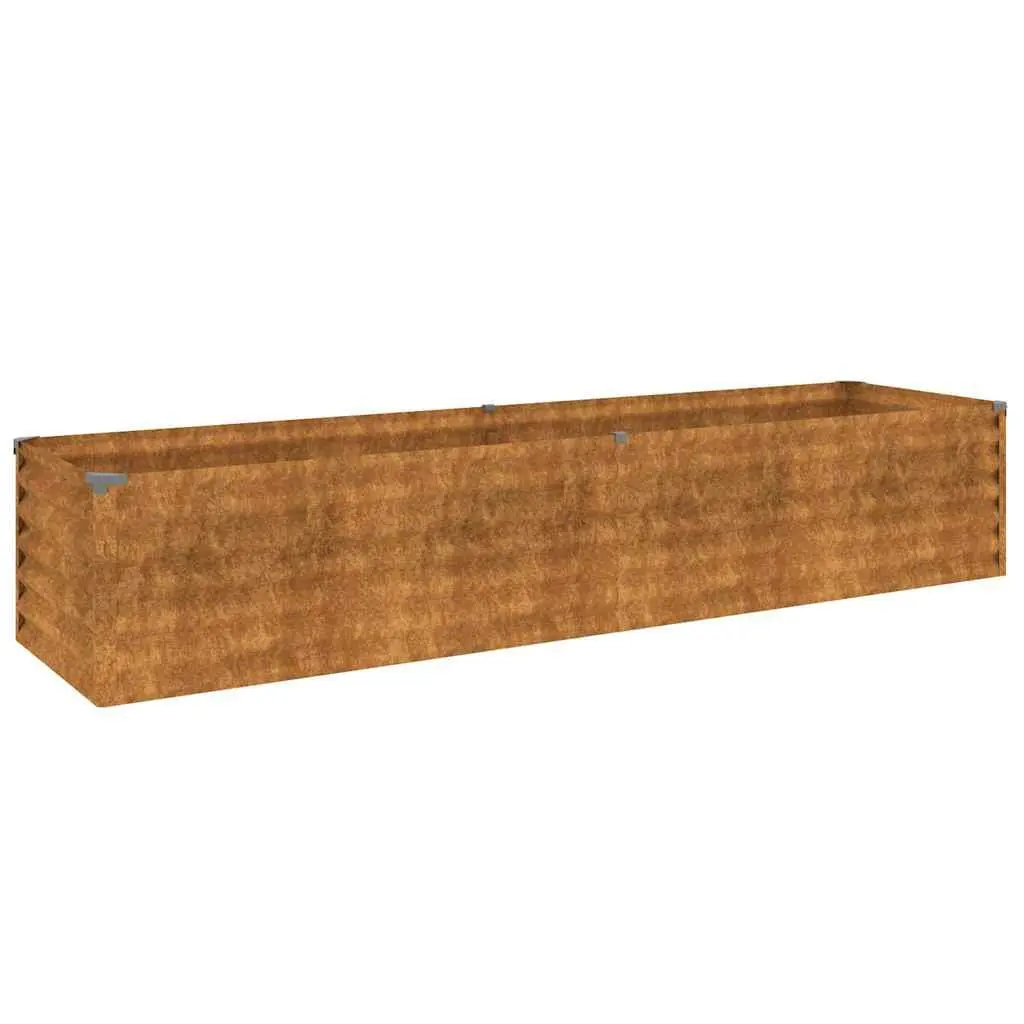 Garden Raised Bed Planter Outdoor 194x50x36 cm Corten Steel