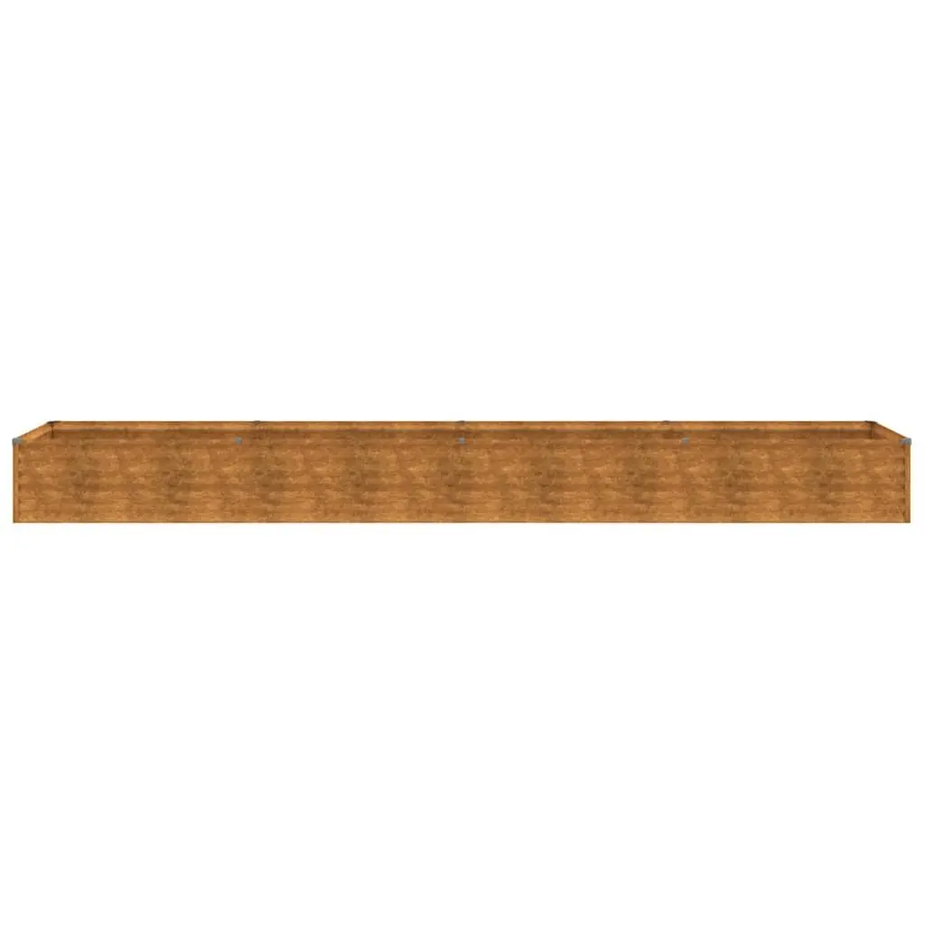 Garden Raised Bed Corten Steel Planter Box Outdoor Vegetables 386x50x36 cm