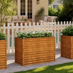 Garden Raised Bed Planter 100x50x69 cm Corten Steel Brown Weathering Outdoor