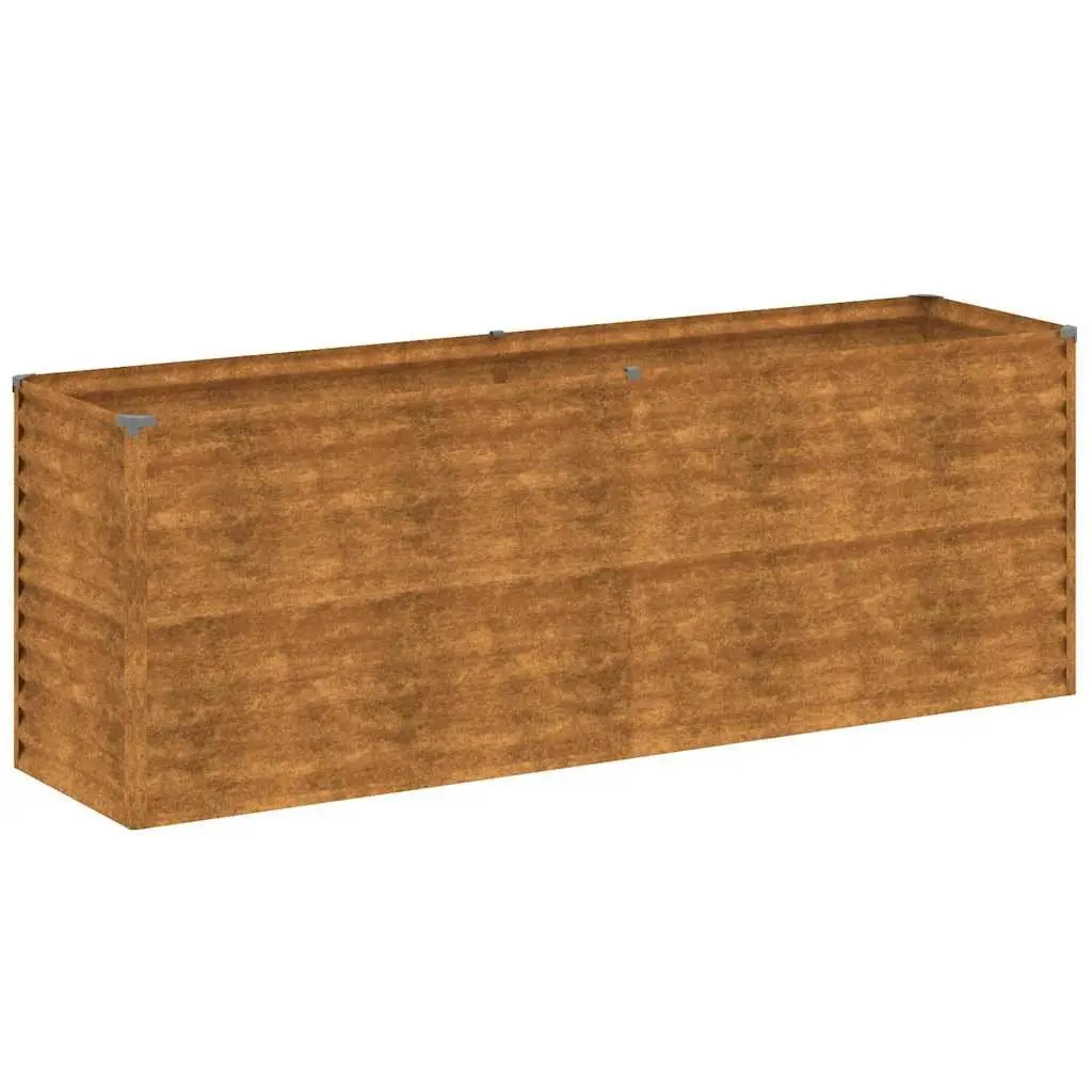 Garden Raised Bed Planter 196x50x69cm Corten Steel Weathering Brown Box