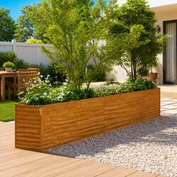 Garden Raised Bed Planter Box Dimensions 482x50x69cm in Corten Steel