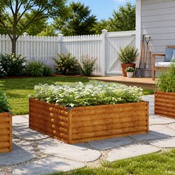 Garden Raised Bed 100x100x36 cm Made of Corten Steel