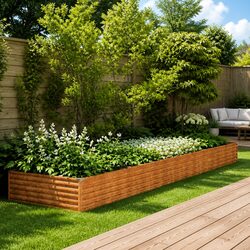 Raised Garden Bed Dimensions 482x100x36 cm in Corten Steel