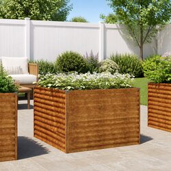 Specifications for 100x100x69 cm Corten Steel Planter Box