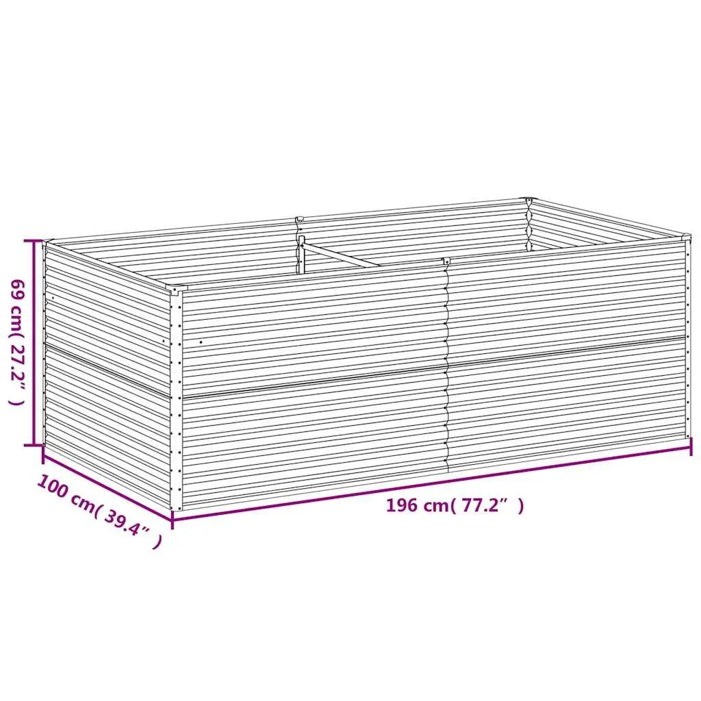 Raised Garden Bed Planter Box Outdoor 196x100x69 cm