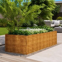 Garden Raised Bed Planter 290x100x69 cm Corten Steel Brown Outdoor Flower Box
