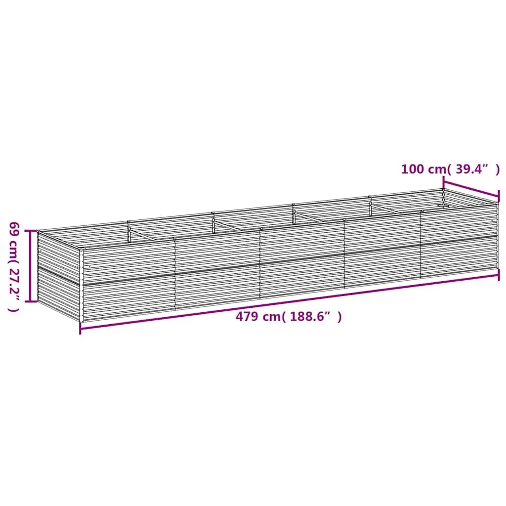 Corten Steel Planter Box for Garden 479x100x69cm for Vegetables Flowers Herbs