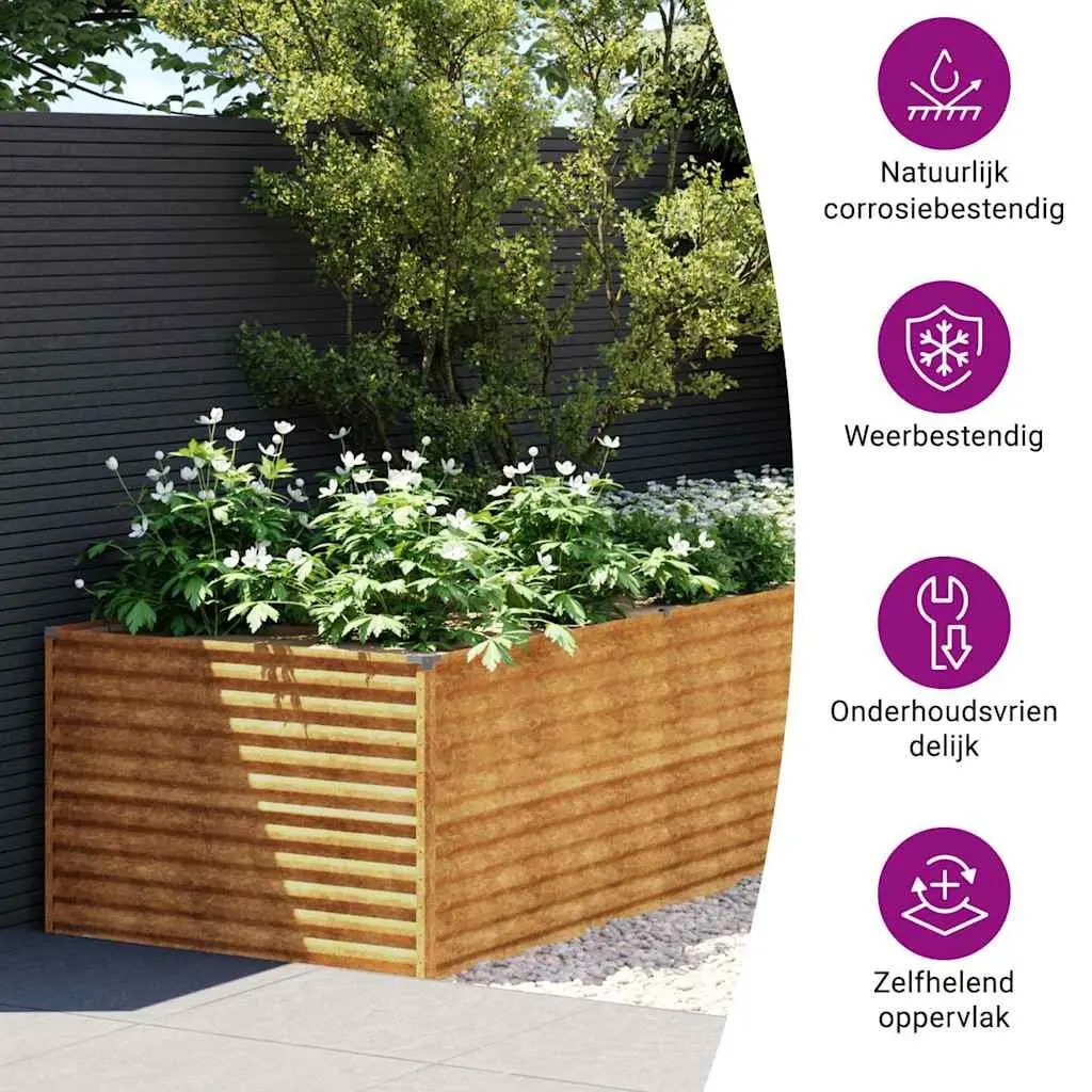 Corten Steel Planter Box for Garden 479x100x69cm for Vegetables Flowers Herbs