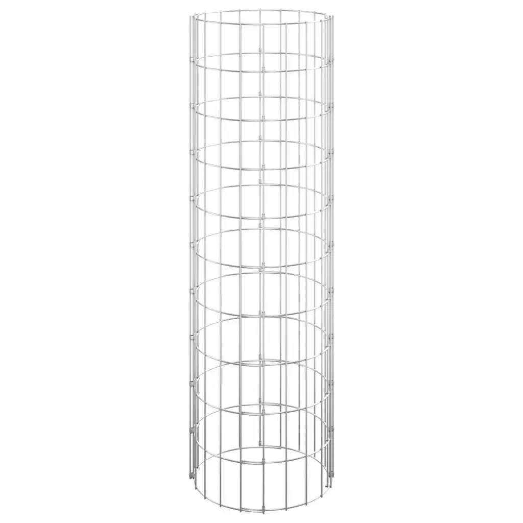 Circular Gabion Pole Galvanised Steel Garden Fence Barrier Border Patio Planter