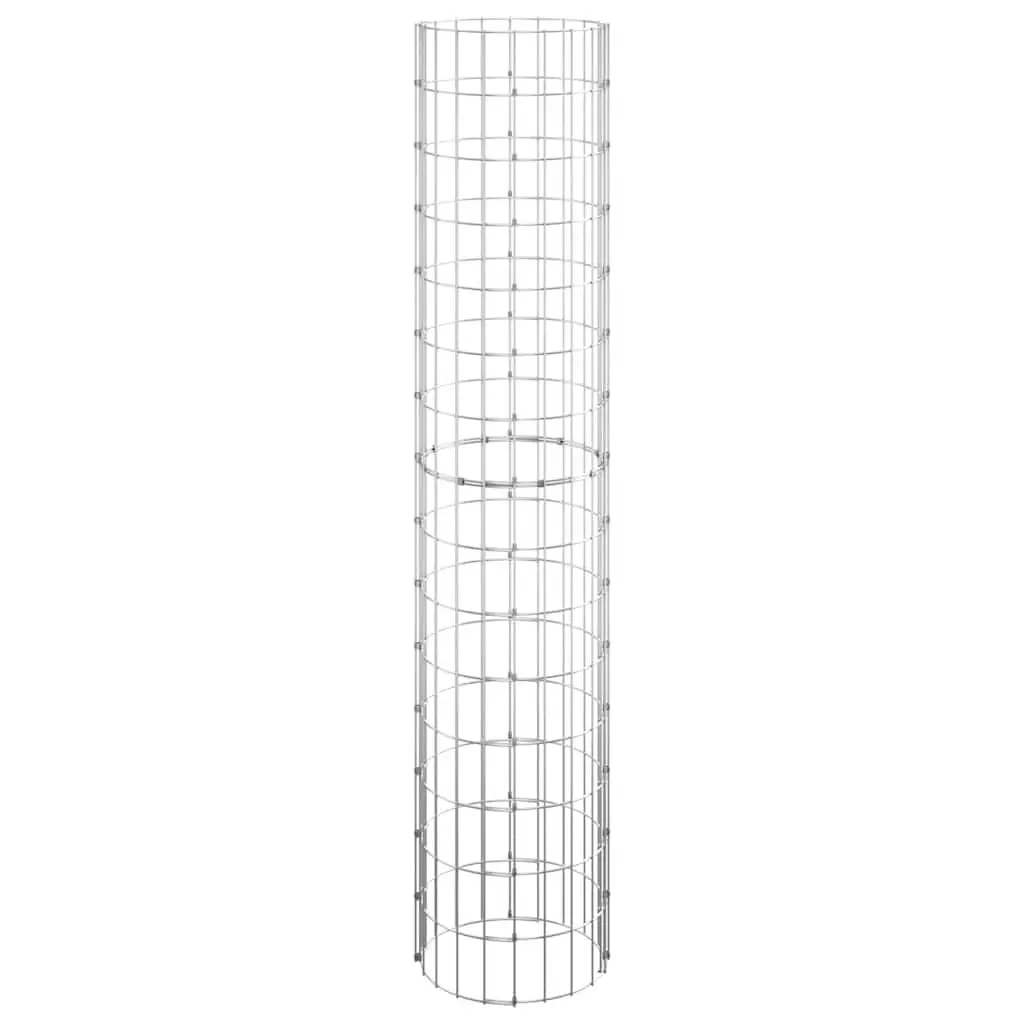 Circular Gabion Pole Galvanised Steel Garden Fence Border Post Ø30x150 cm