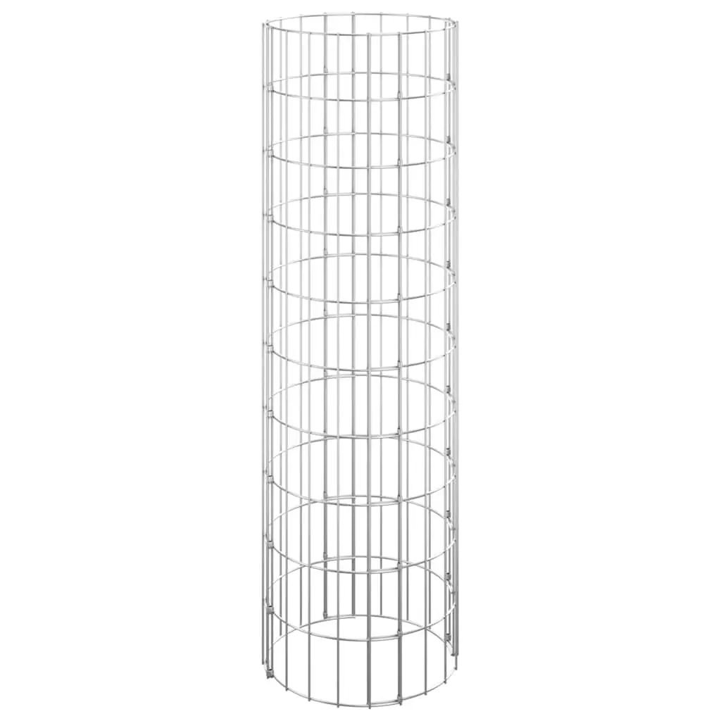 Circular Gabion Raised Beds for Garden and Patio 30 cm Diameter 100 cm Height Set of 3 Galvanised Steel Planter Border