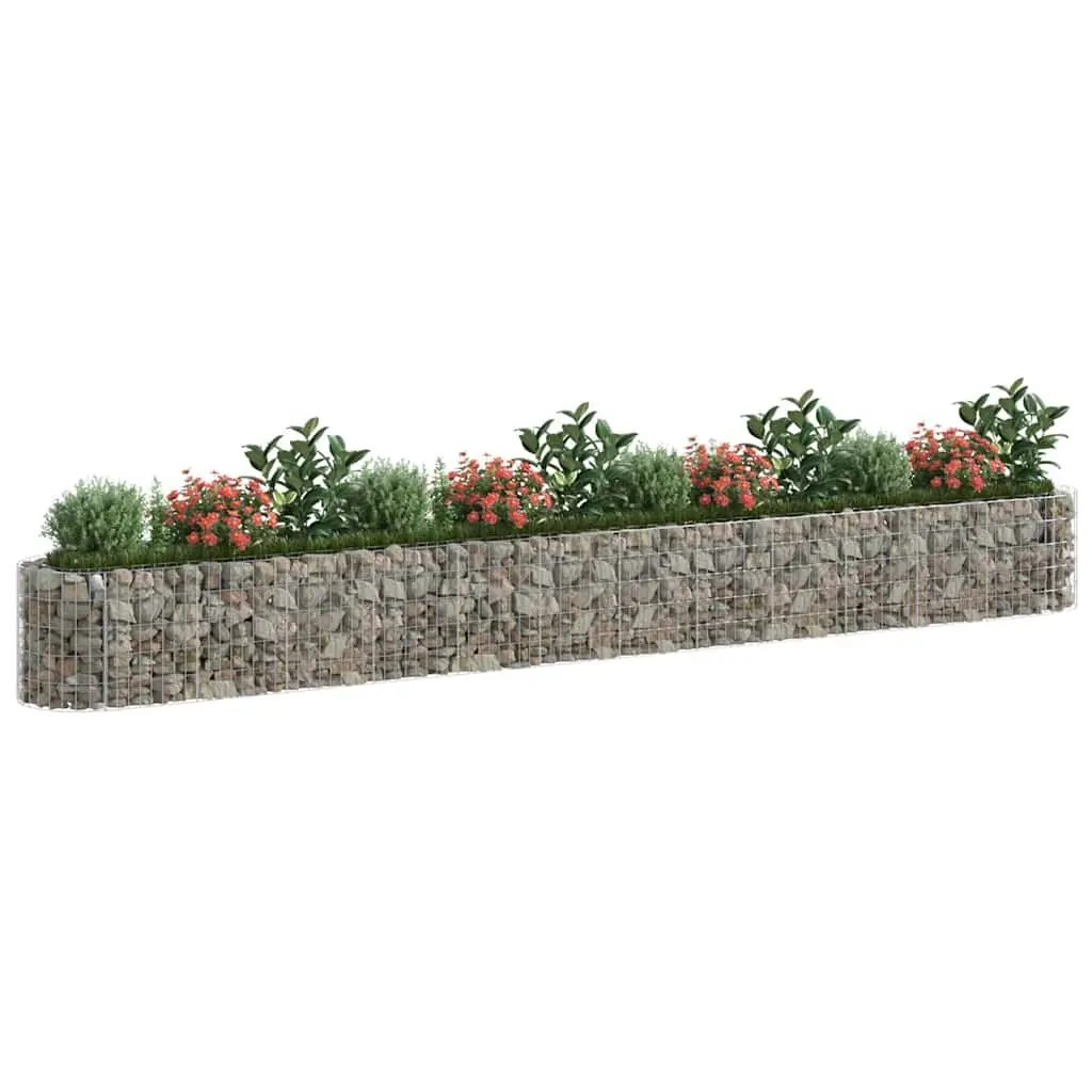 Galvanised Iron Gabion Raised Bed Garden Planter Flower Border 470x50x50 cm