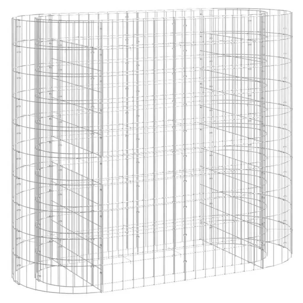 Gabion Raised Bed Planter Silver Galvanised Iron Garden Border Flower Box