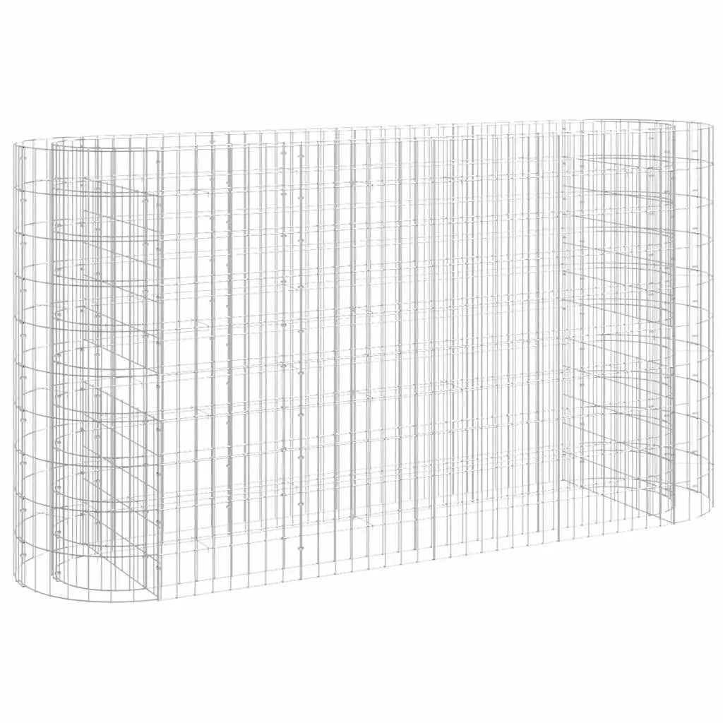 Galvanised Iron Gabion Raised Bed Garden Planter Flower Border 190x50x100cm