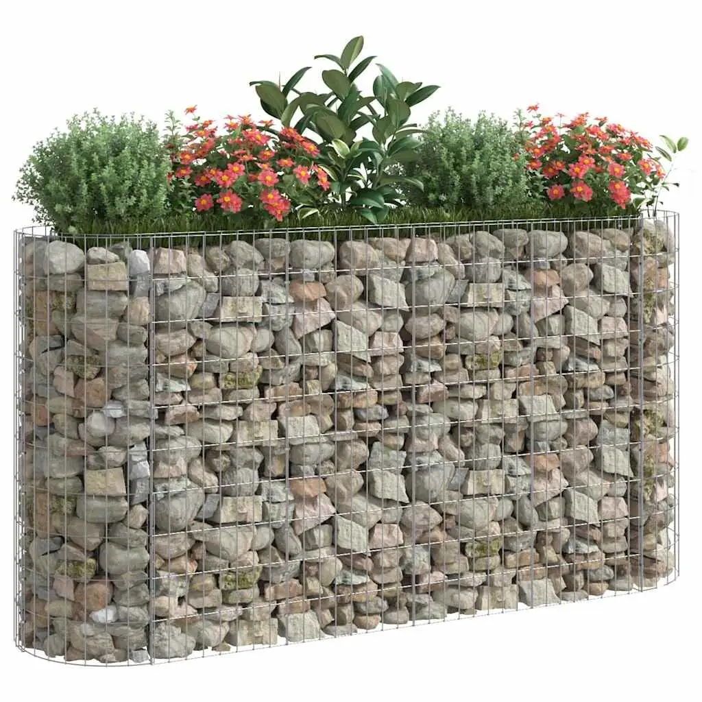Galvanised Iron Gabion Raised Bed Garden Planter Flower Border 190x50x100cm