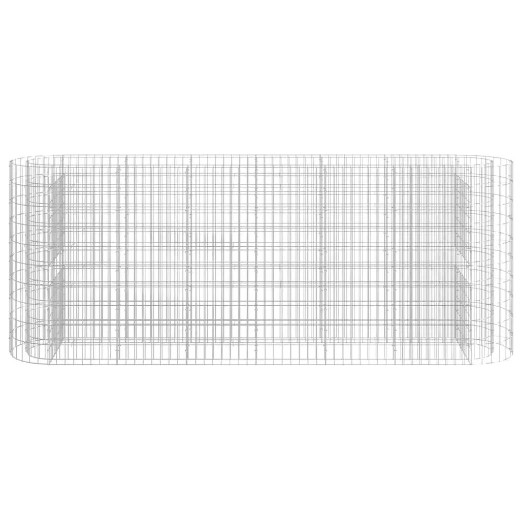 Gabion Planter Raised Bed for Garden or Patio Silver Galvanised Iron 260x50x100cm