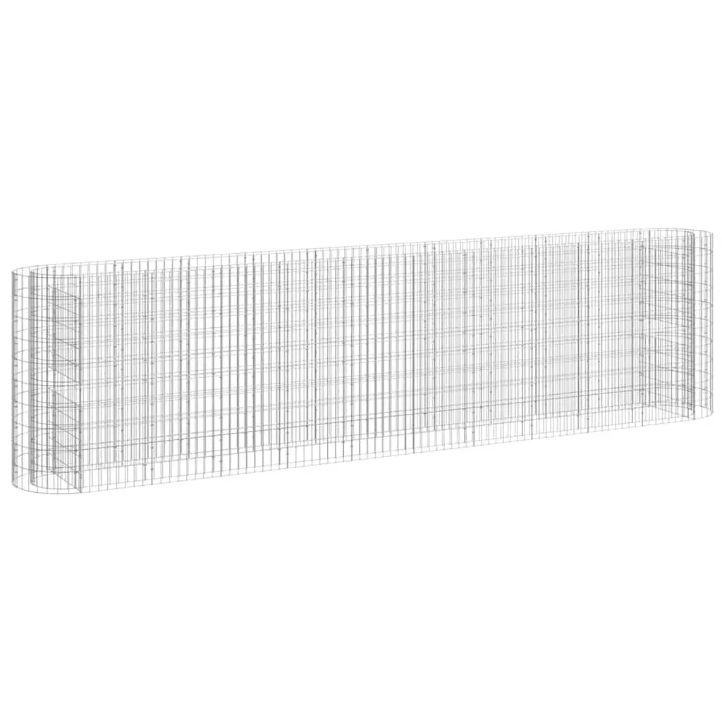 Galvanised Iron Gabion Raised Bed Garden Planter Border 400x50x100 cm Silver