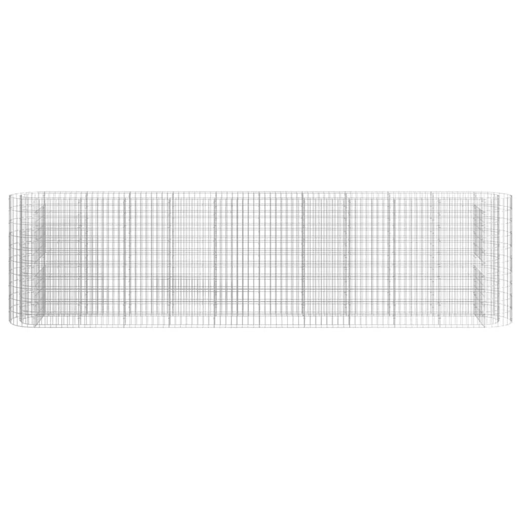 Galvanised Iron Gabion Raised Bed Garden Planter Border 400x50x100 cm Silver