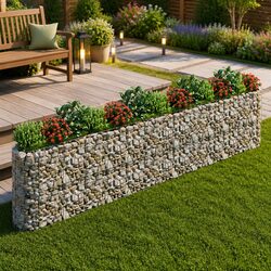 Galvanised Iron Gabion Garden Bed 470 x 50 x 100 cm