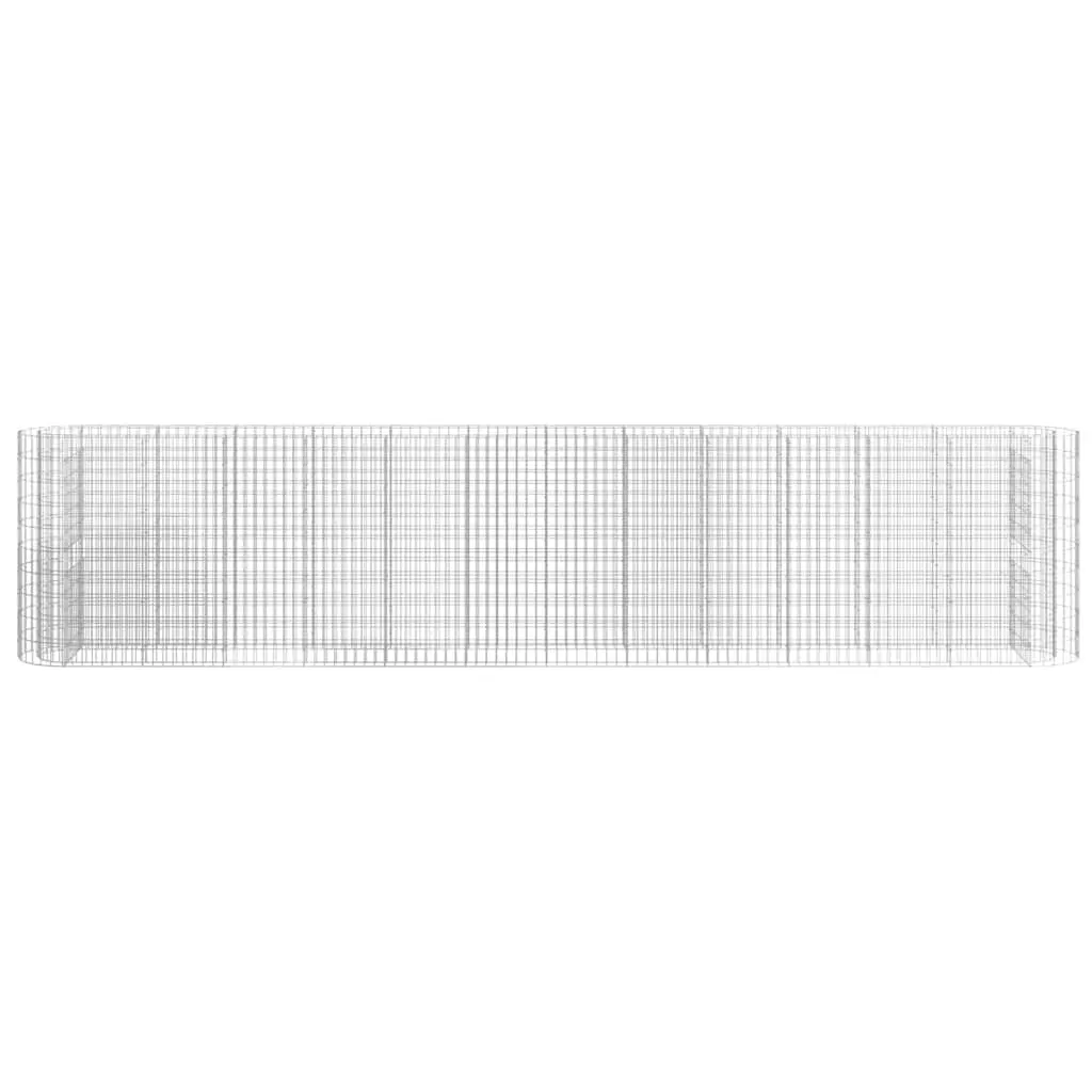 Gabion Raised Garden Bed Planter Border for Garden 470x50x100cm Silver