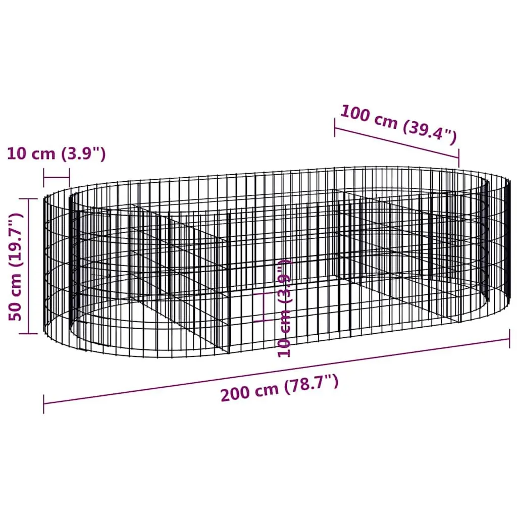 Gabion Raised Garden Bed Outdoor 200x100x50cm Galvanised Iron Planter Box