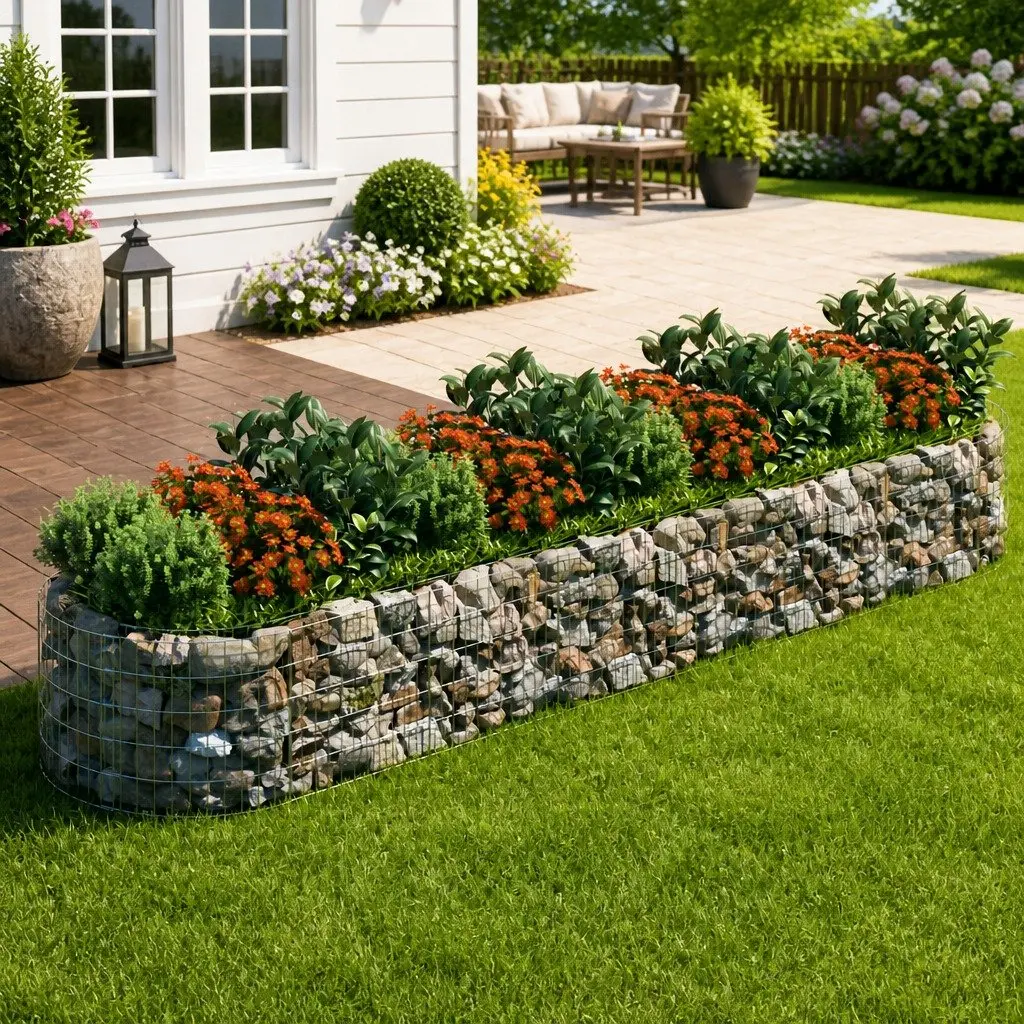 Gabion Raised Bed Garden Planter Outdoor 400x100x50cm