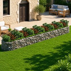 Galvanised Iron Gabion Raised Bed Garden Planter Flower Border 600x100x50cm
