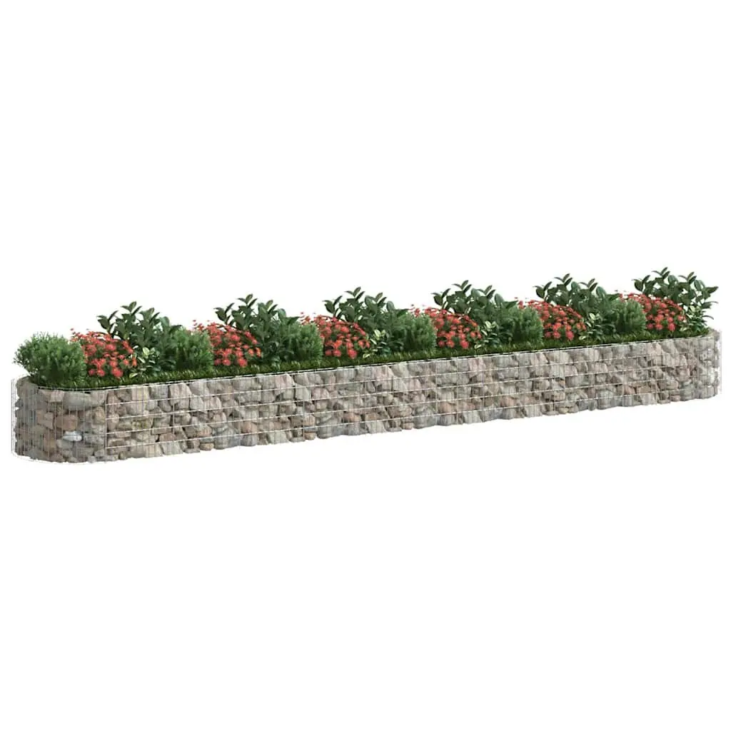 Galvanised Iron Gabion Raised Bed Garden Planter Flower Border 600x100x50cm