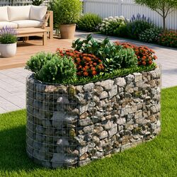 Gabion Raised Bed Garden Planter Specs: 200x100x100cm Galvanised Iron