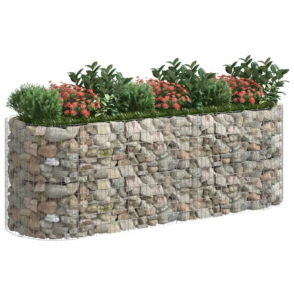 Galvanised Iron Gabion Raised Garden Bed Planter Border 300x100x100cm Silver