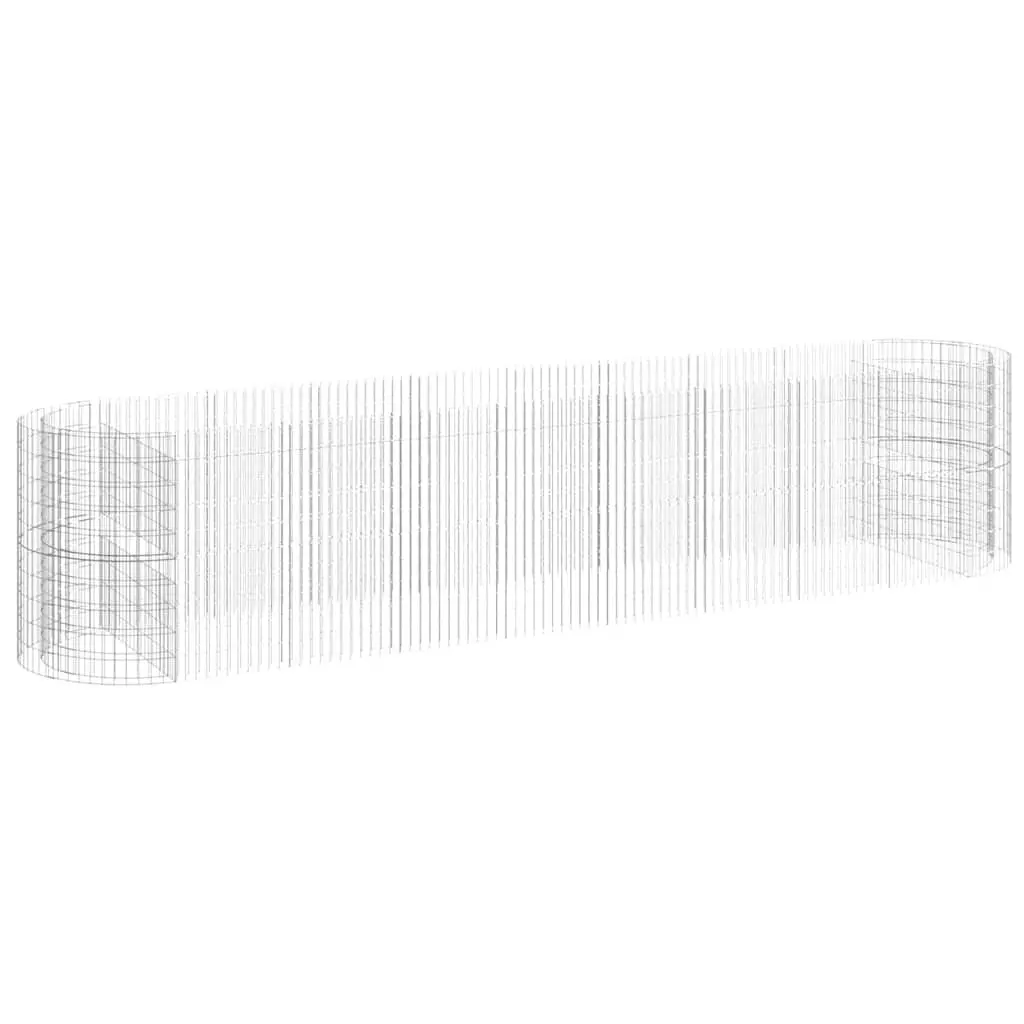 Gabion Raised Bed Planter Box Garden 500 x 100 x 100 cm Silver Galvanised Iron