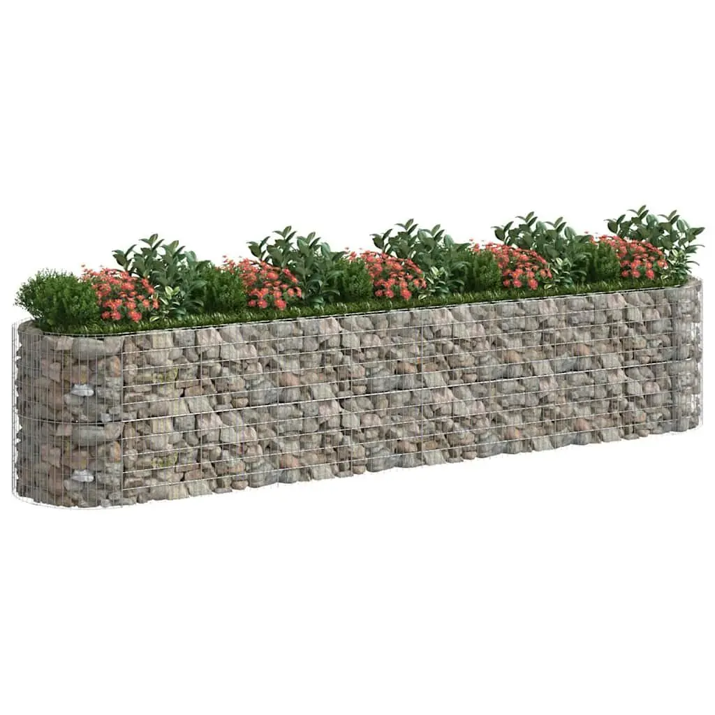 Gabion Raised Bed Planter Box Garden 500 x 100 x 100 cm Silver Galvanised Iron