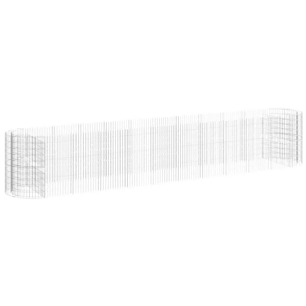 Gabion Raised Bed Planter Silver Galvanised Iron Garden Border Flower Box