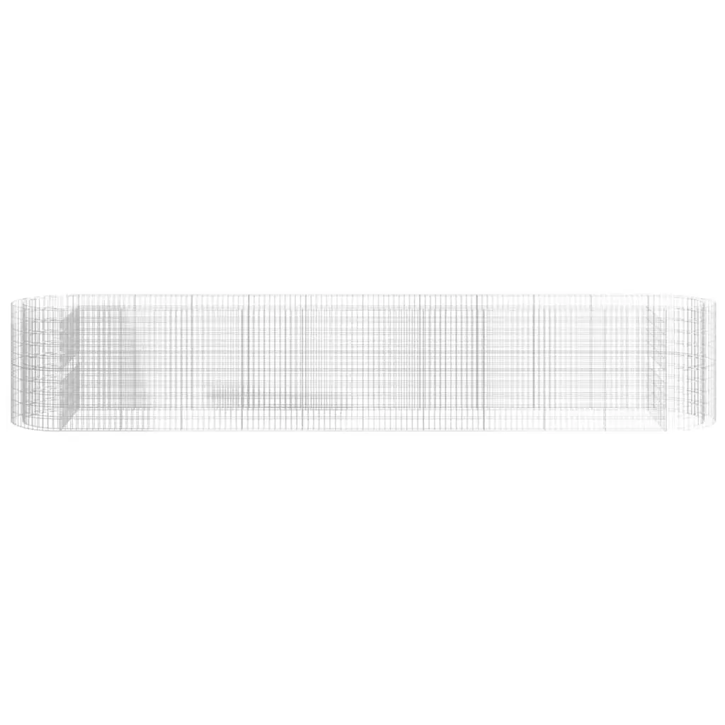 Gabion Raised Bed Planter Silver Galvanised Iron Garden Border Flower Box