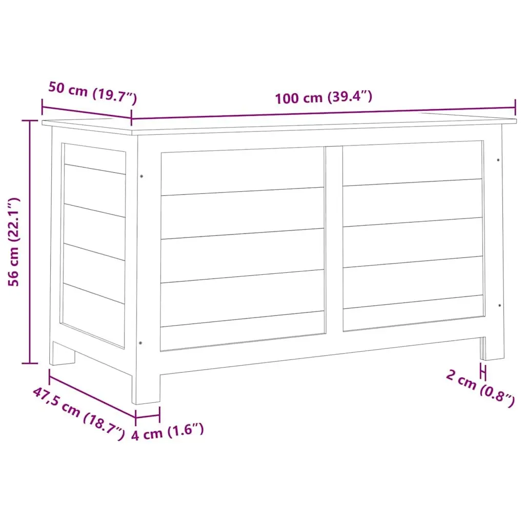 Outdoor Cushion Storage Box Anthracite Solid Fir Wood 100x50x56cm Garden Patio