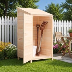 Specifications of Solid Fir Wood Garden Shed 55x52x112cm