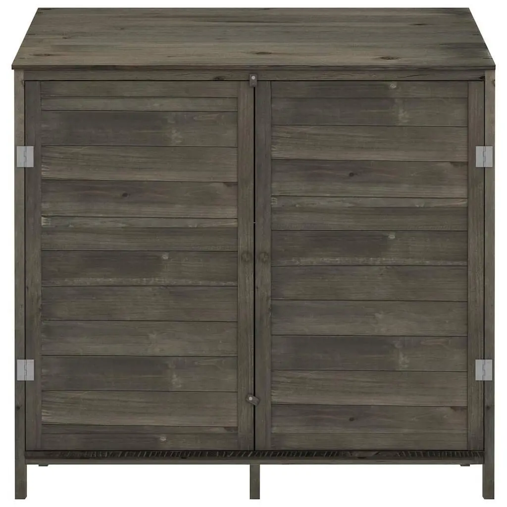 Outdoor Storage Shed Solid Fir Wood Anthracite Backyard Structure 102x52x112cm