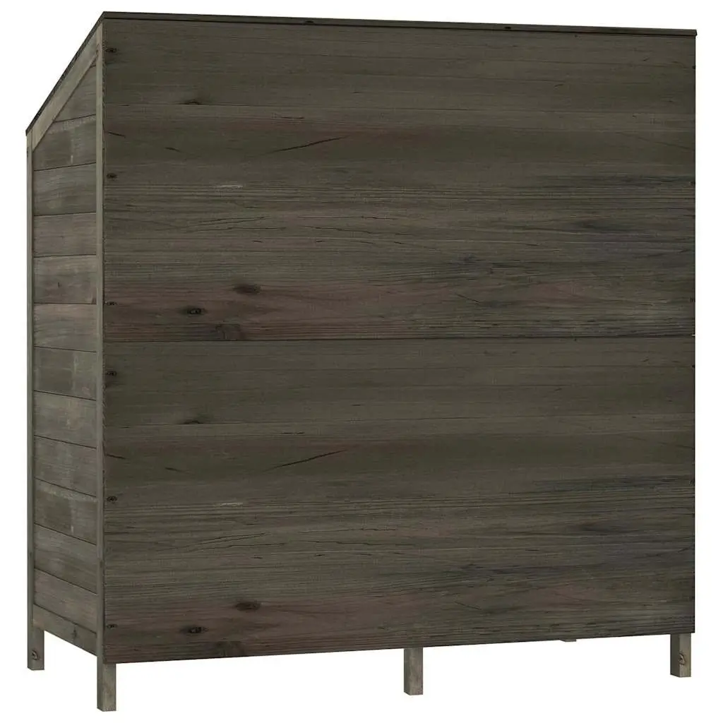 Outdoor Storage Shed Solid Fir Wood Anthracite Backyard Structure 102x52x112cm