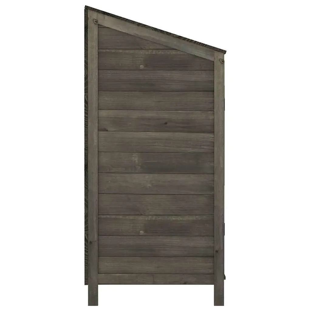 Outdoor Storage Shed Solid Fir Wood Anthracite Backyard Structure 102x52x112cm