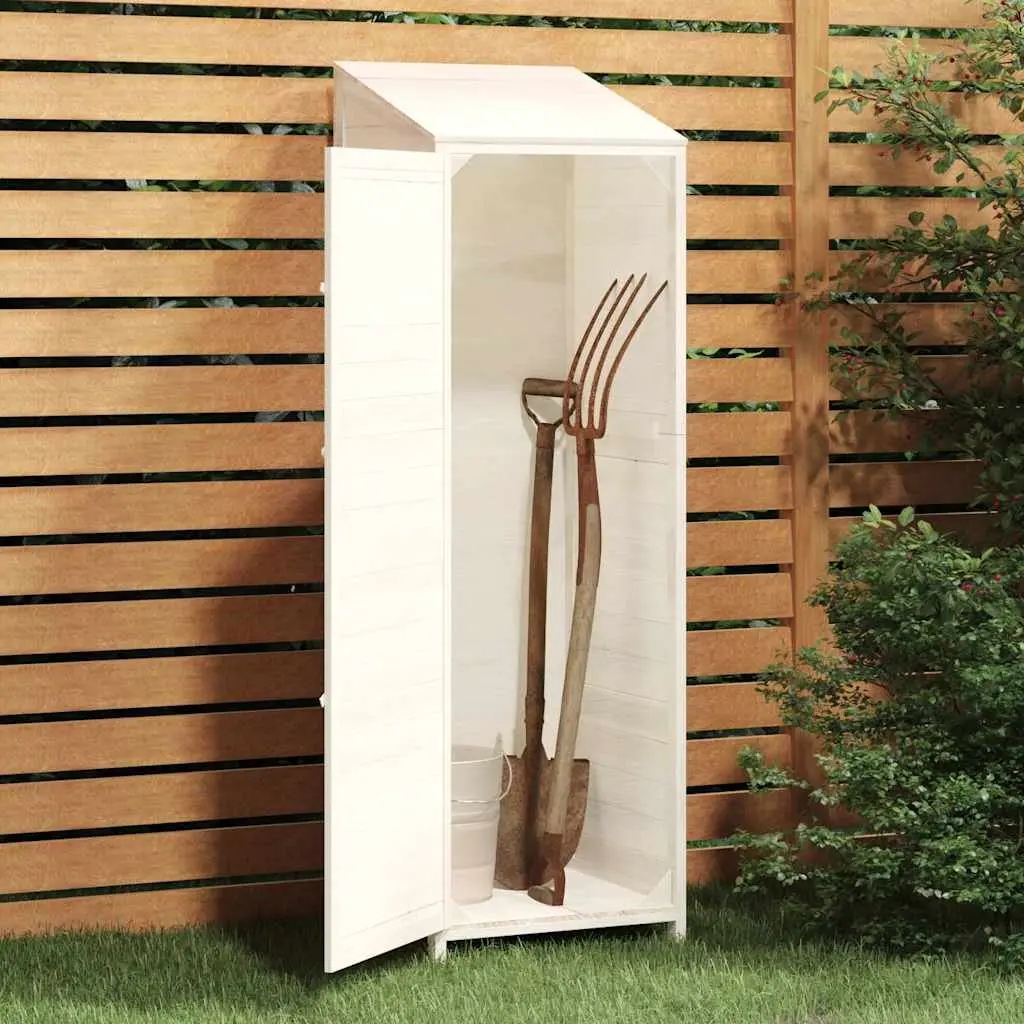 Garden Shed Outdoor Storage Wooden White 55 x 52 x 174.5 cm
