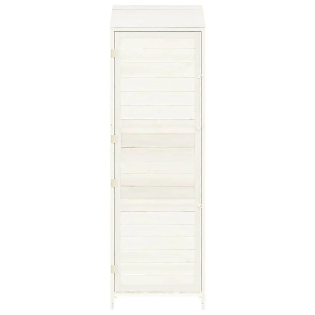 Garden Shed Outdoor Storage Wooden White 55 x 52 x 174.5 cm