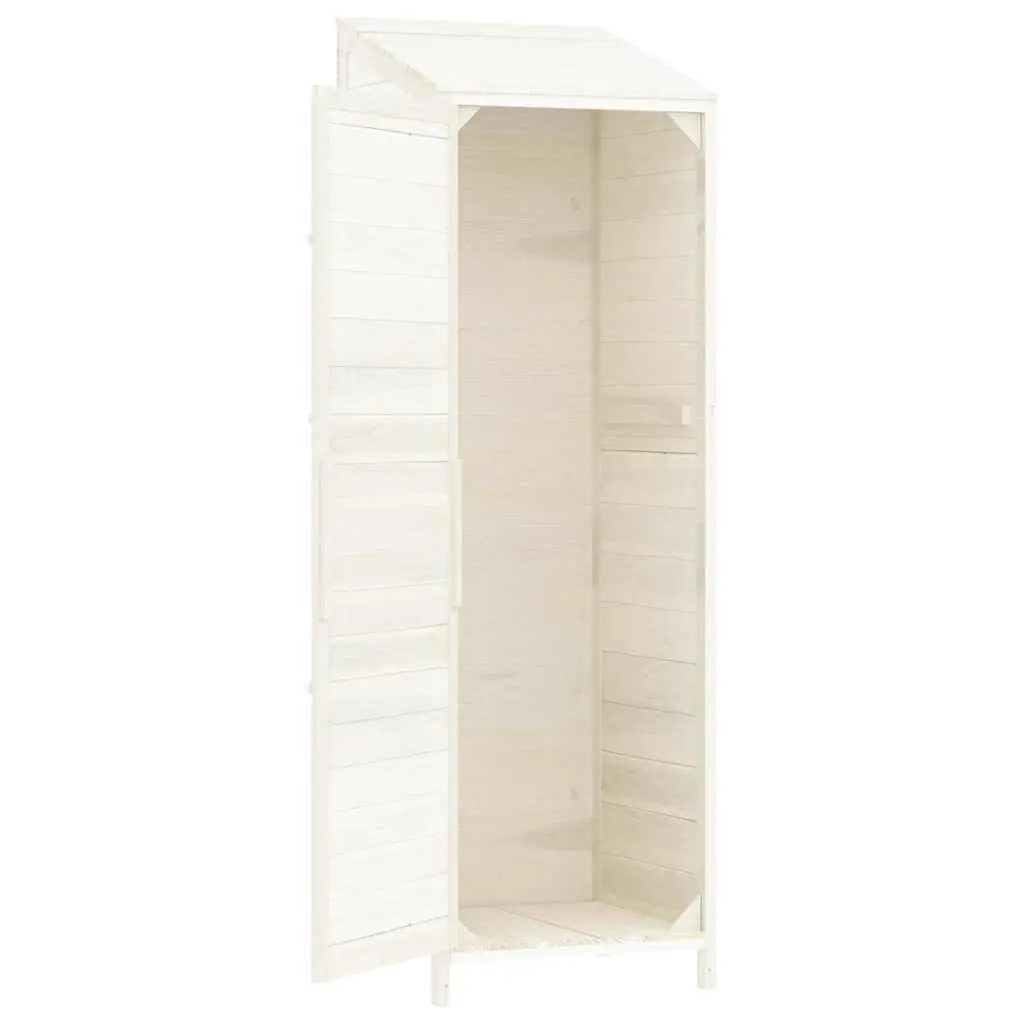 Garden Shed Outdoor Storage Wooden White 55 x 52 x 174.5 cm