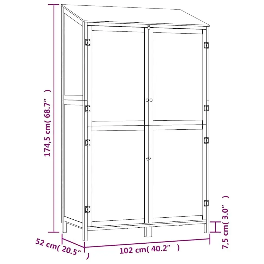 Garden Shed White 102x52x174.5 cm Outdoor Storage Structure Solid Wood Fir
