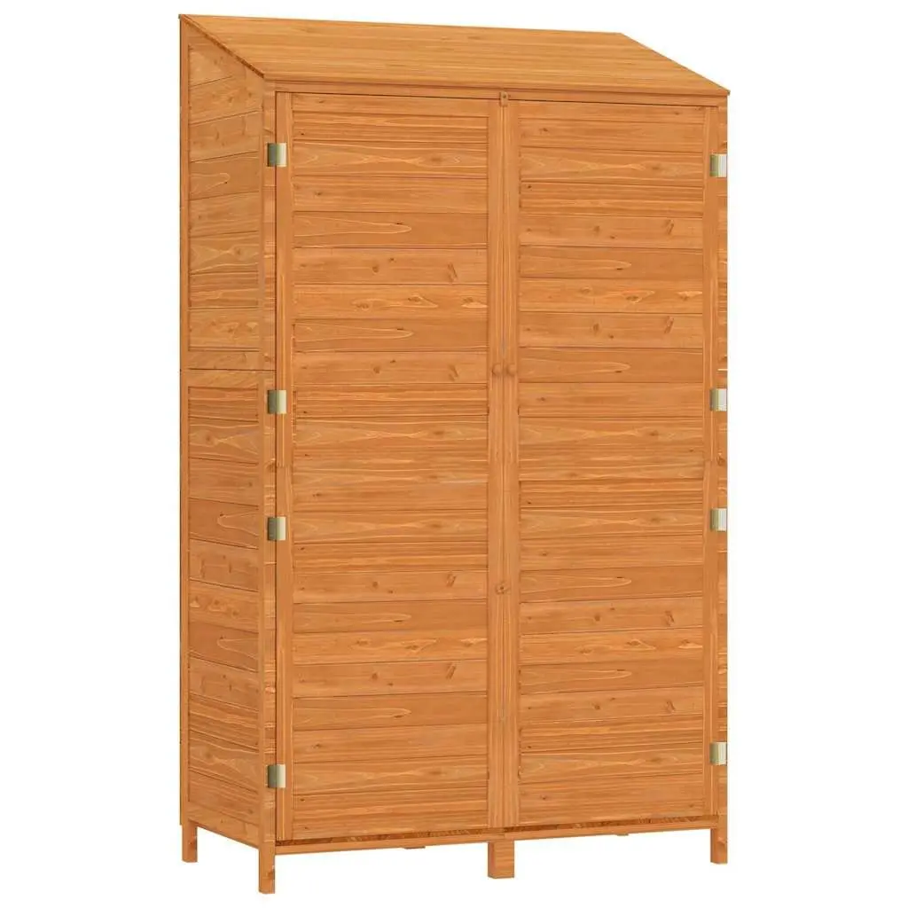 Garden Shed Outdoor Storage Solid Fir Wood Brown 102x52x174.5cm
