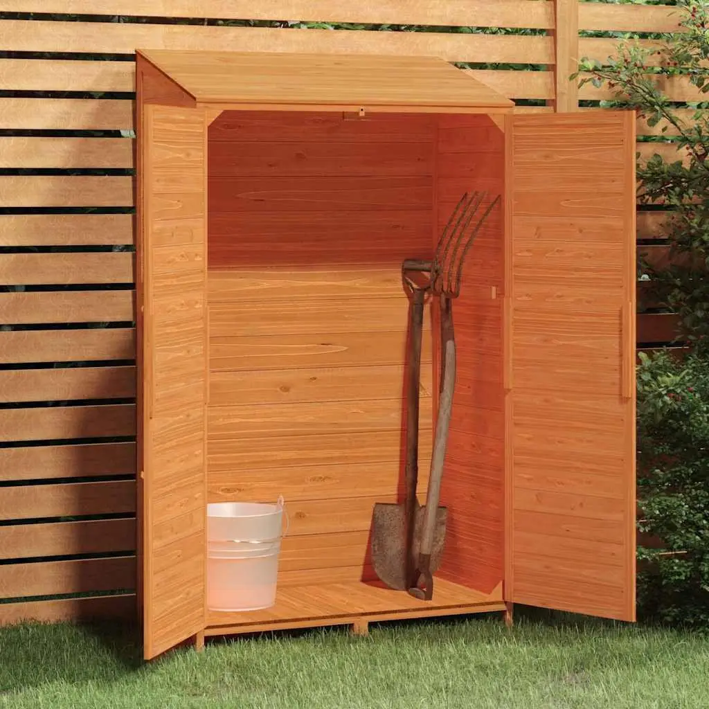 Garden Shed Outdoor Storage Solid Fir Wood Brown 102x52x174.5cm