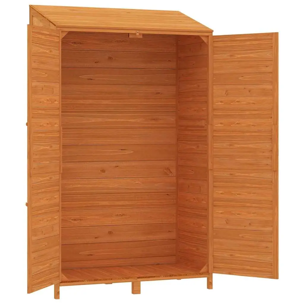 Garden Shed Outdoor Storage Solid Fir Wood Brown 102x52x174.5cm