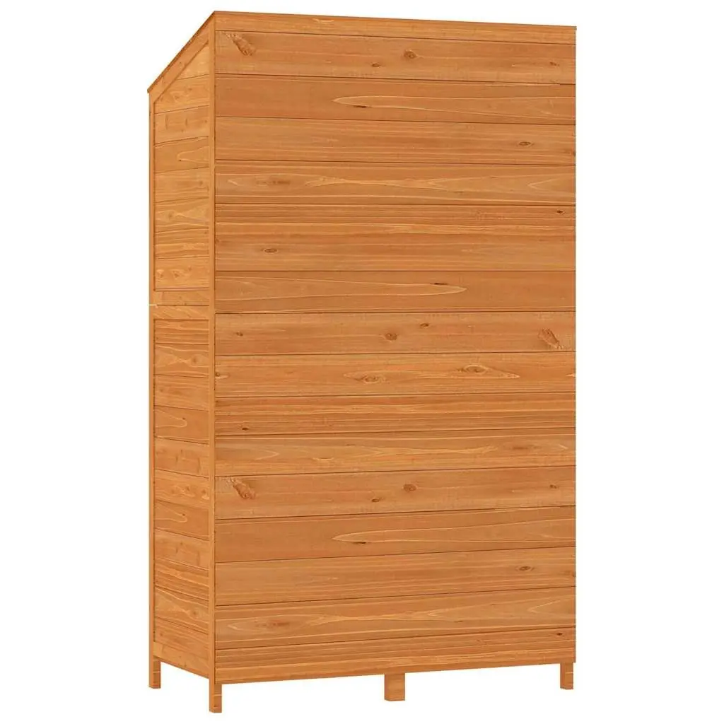 Garden Shed Outdoor Storage Solid Fir Wood Brown 102x52x174.5cm