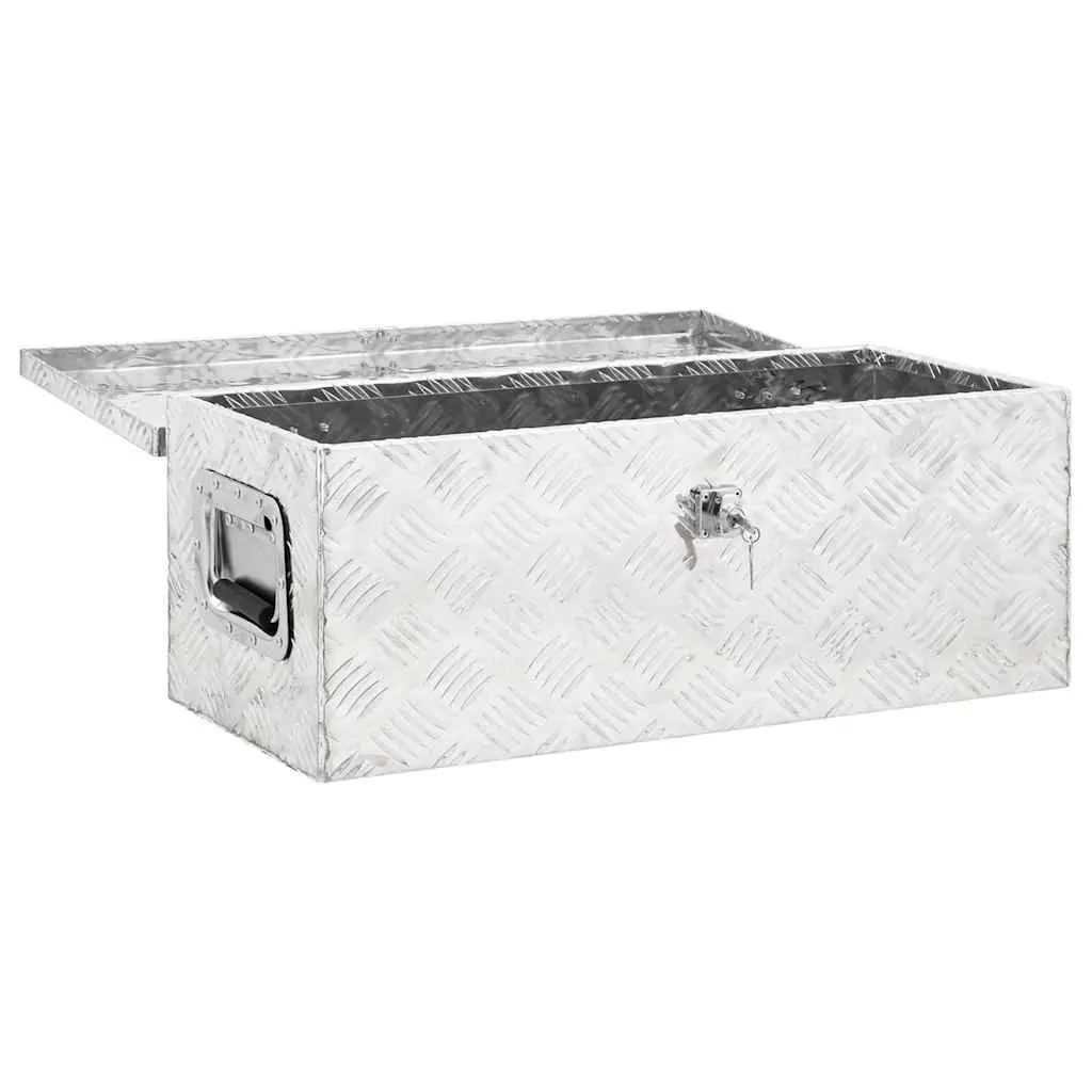 Aluminium Storage Box 70x31x27cm Silver Tool Organiser Lockable Portable Case