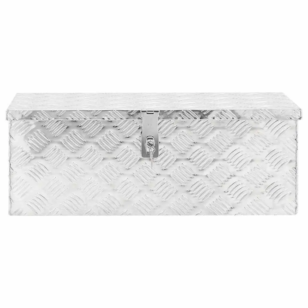 Aluminium Storage Box 70x31x27cm Silver Tool Organiser Lockable Portable Case